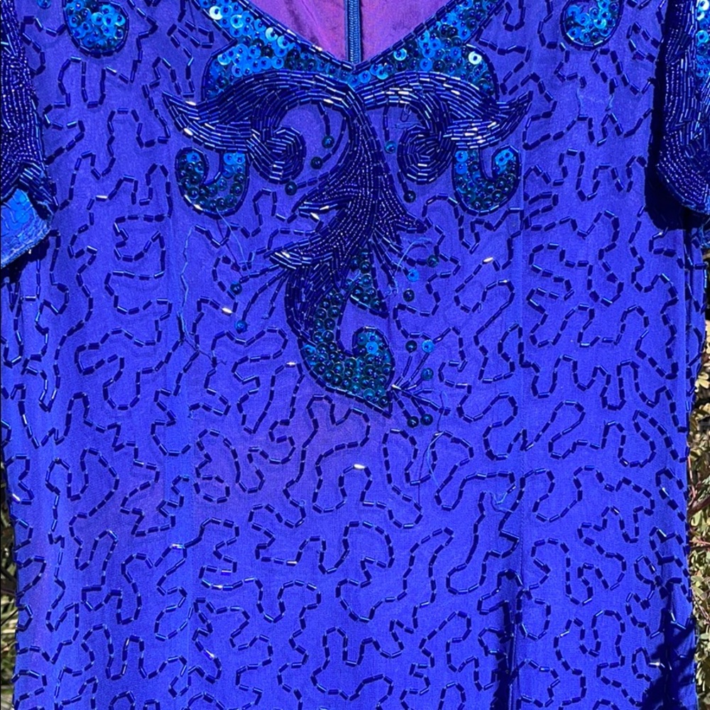 Royal Blue Sequence Evening Dress. Size 8. - Picture 10 of 10